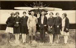 Group of Women & Pilots Postcard