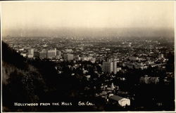 Hollywood from the hills California Postcard Postcard
