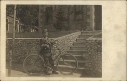 A Man and His Bicycle Postcard