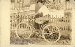 Boy on Bicycle Postcard