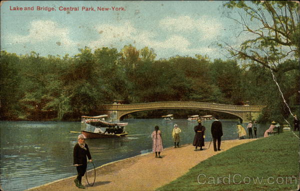 Lake and Bridge in Central Park New York