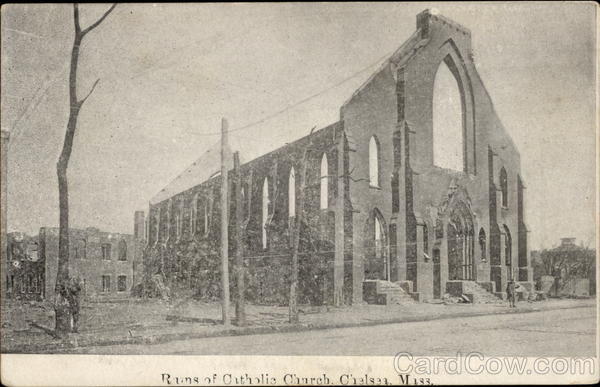 Ruins of Catholic Church Chelsea Massachusetts