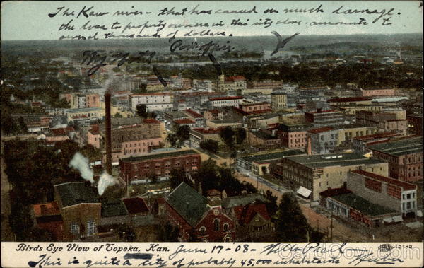 Birds Eye View of Topeka, Kan Kansas