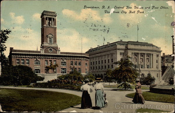 Central Fire Station and Post Office Providence Rhode Island