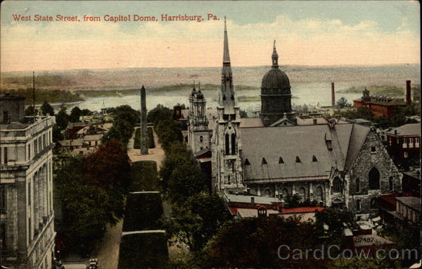 West State Street, from Capitol Dome Harrisburg Pennsylvania