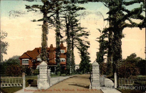 Entrance to Melrose Park, Flatbush Brooklyn New York