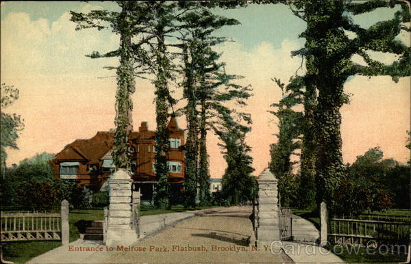 Entrance to Melrose Park, Flatbush Brooklyn New York