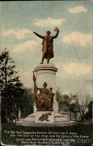 Grave and Monument of Francis Scott Key Mount Olivet Cemetery Frederick Maryland