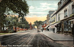 Milford, Mass. Main Street, Looking East Postcard