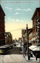 Looking up Weybosset St Postcard