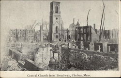 Central Church from Broadway Postcard