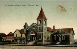 First Congregational Church Bloomer, WI Postcard Postcard
