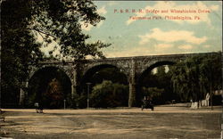 P. & R. R. R. Bridge and Wissahickon Drive Postcard