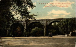 P. & R. R. R. Bridge and Wissahickon Drive Philadelphia, PA Postcard Postcard