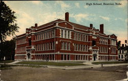 High School Beatrice, NE Postcard Postcard