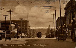 Hewitt Ave Everett, WA Postcard Postcard