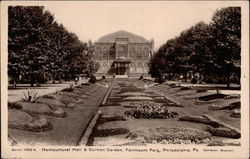 Horticultural Hall & Sunken Garden, Fairmount Park Postcard