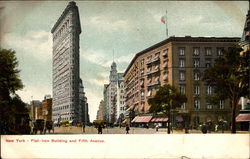 Flat-Iron Building and Fifth Avenue Postcard