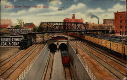 The Detroit River Tunnel Michigan Trains, Railroad Postcard Postcard