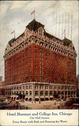Hotel Sherman and College Inn Postcard