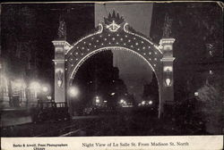 Night View of La Salle St. From Madison St. North Chicago, IL Postcard Postcard