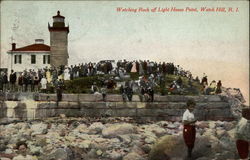 Watching Rock off Light House Point Watch Hill, RI Postcard Postcard