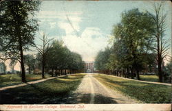 Approach to Earlham College Richmond, IN Postcard Postcard