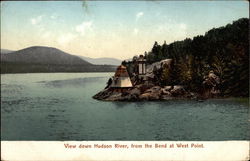 View down Hudson River, from the bend at West Point New York Postcard Postcard