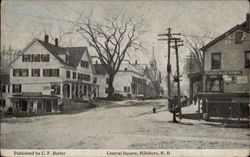 Central Square Hillsboro, NH Postcard Postcard