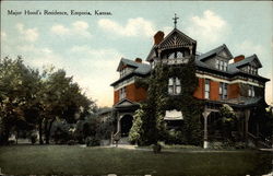 Major Hood's Residence Emporia, KS Postcard Postcard