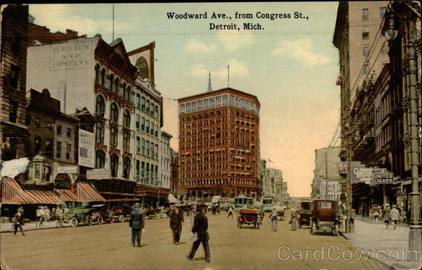 Woodward Ave., from Congress St Detroit Michigan