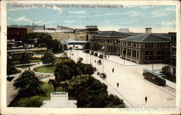 Depot and Park from Central Fire Station Providence Rhode Island