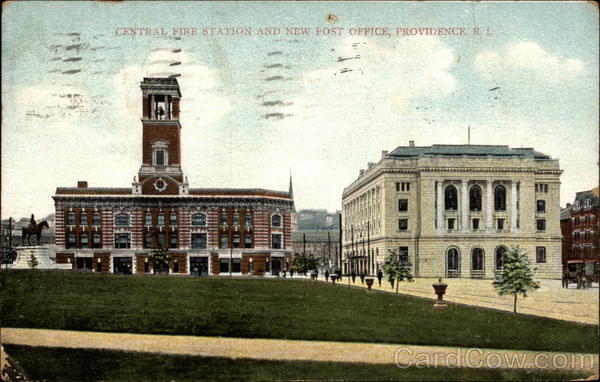 Central Fire Station and New Post Office Providence Rhode Island
