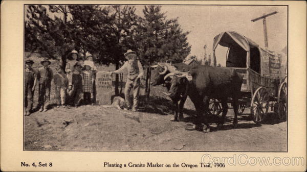 Planting a Granite Marker on the Oregon Trail Cowboy Western
