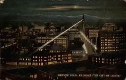 Denver, Colo. by Night - "The City of Lights" Colorado Postcard Postcard