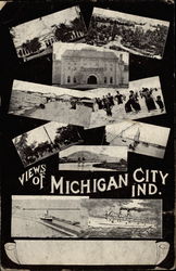 Views of Michigan City Ind Indiana Postcard Postcard