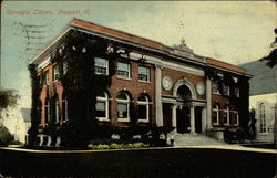 Carnegie Library Freeport, IL Postcard Postcard