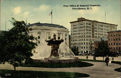 Post Office & Bajnotti Fountain Postcard