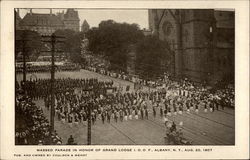 Massed Parade in Honor of Grande Lodge IOOF Postcard