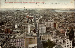 Bird's-eye View from Singer Building Postcard