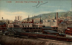 Bird's-Eye View of Wheeling, W. Va Postcard