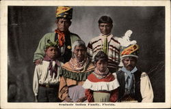 Seminole Indian Family Postcard