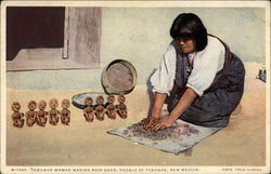 Tesuque Woman Making Rain Gods New Mexico Postcard Postcard