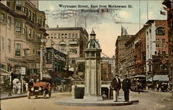 Weybosset Street, East from Mathewson St Providence, RI Postcard Postcard