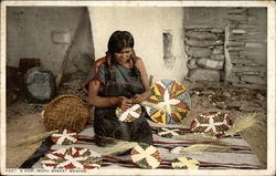 A Hopi (Moki) Basket Weaver Postcard