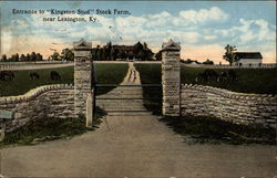 Entrance to "Kingston Stud" Stock Farm Lexington, KY Postcard Postcard