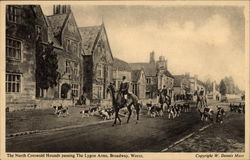 The North Cotswold Hounds passing The Lygon Arms, Broadway, Worcs Hunting Postcard Postcard