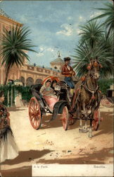 Women in a Horse and Carriage Postcard