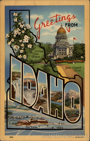 Greetings for Idaho Large Letter