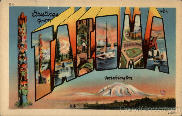 Greetings for Tacoma, Washington Large Letter